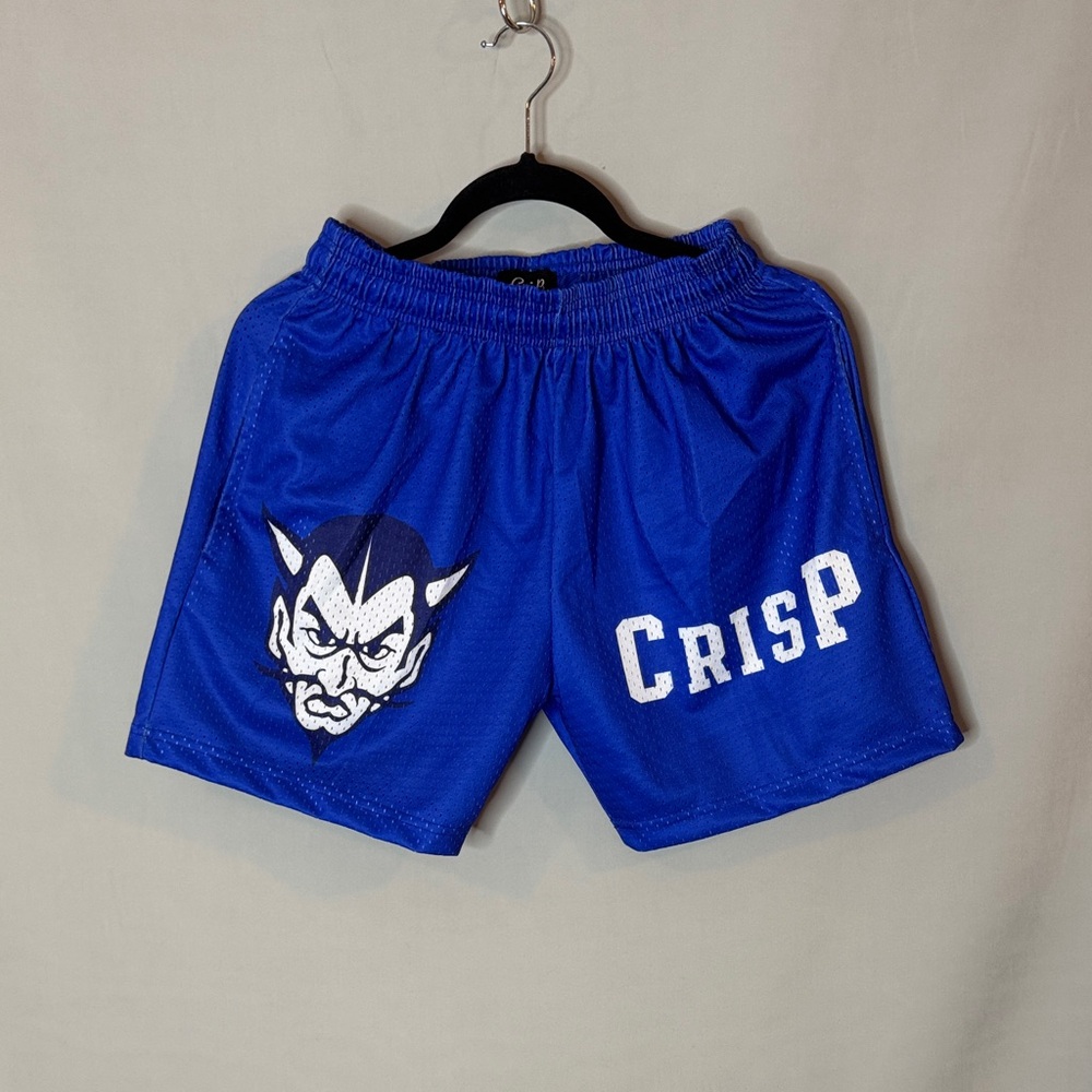 Crisp NYC Blue Men’s Shorts w Graphic Design